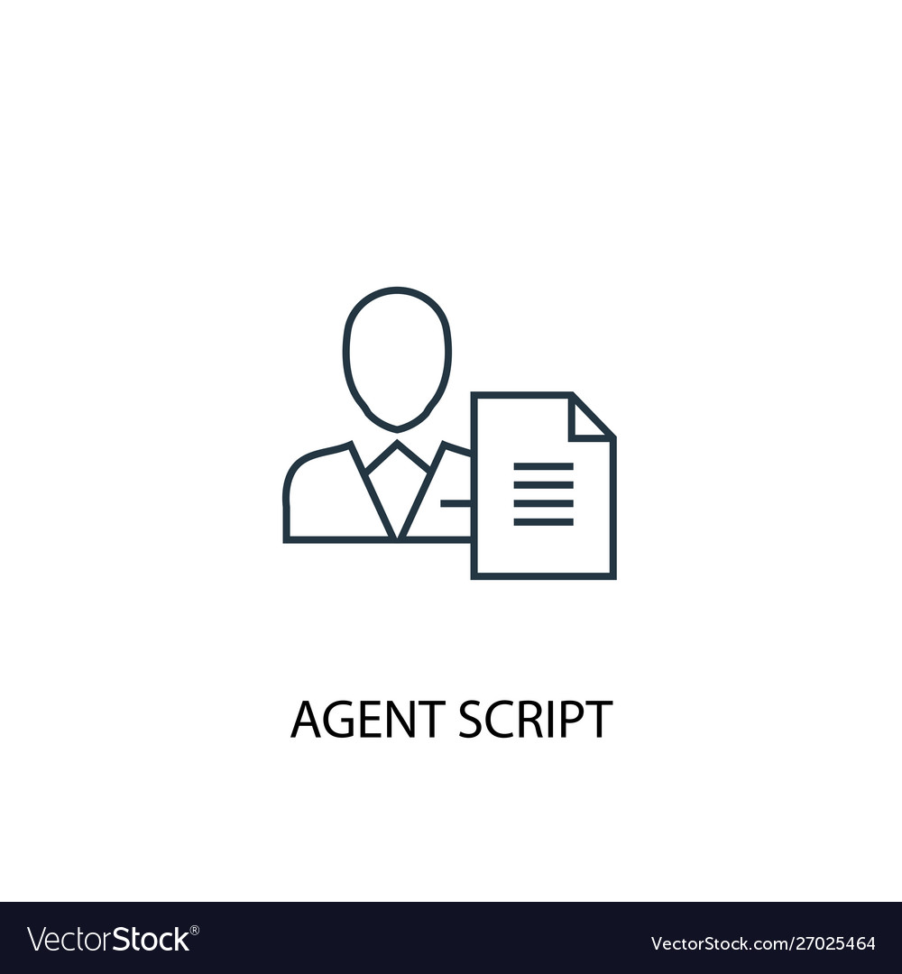 Agent script concept line icon simple element