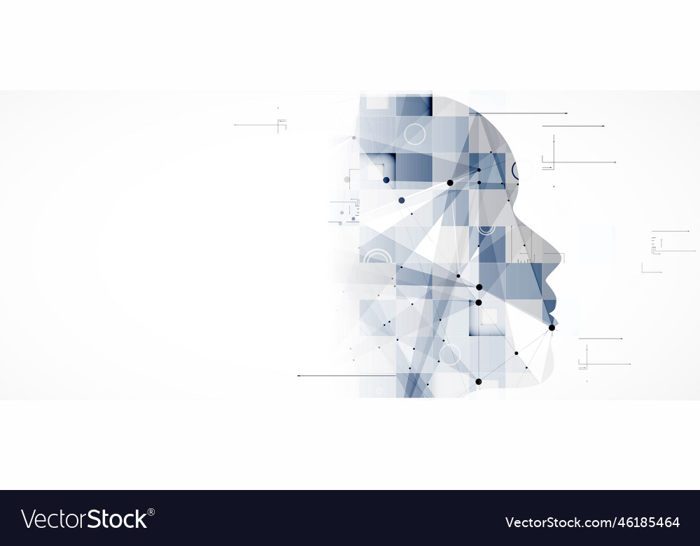 Artificial intelligence technology web background vector image Artificial intelligence technology web background