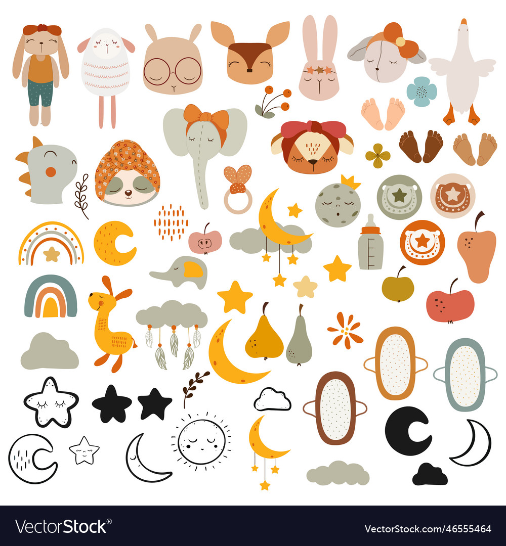 Baby clipart stuff set kids collection