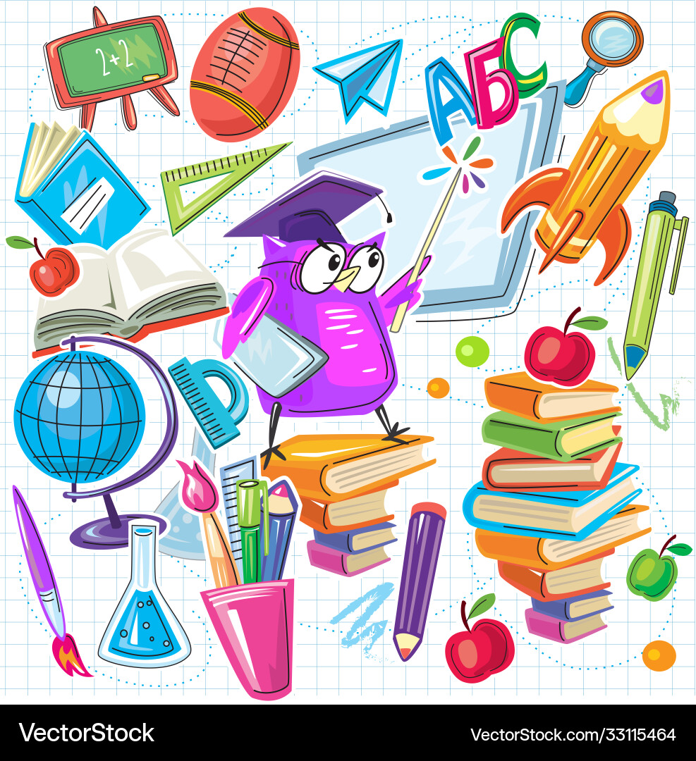 Back to school design elements set Royalty Free Vector Image