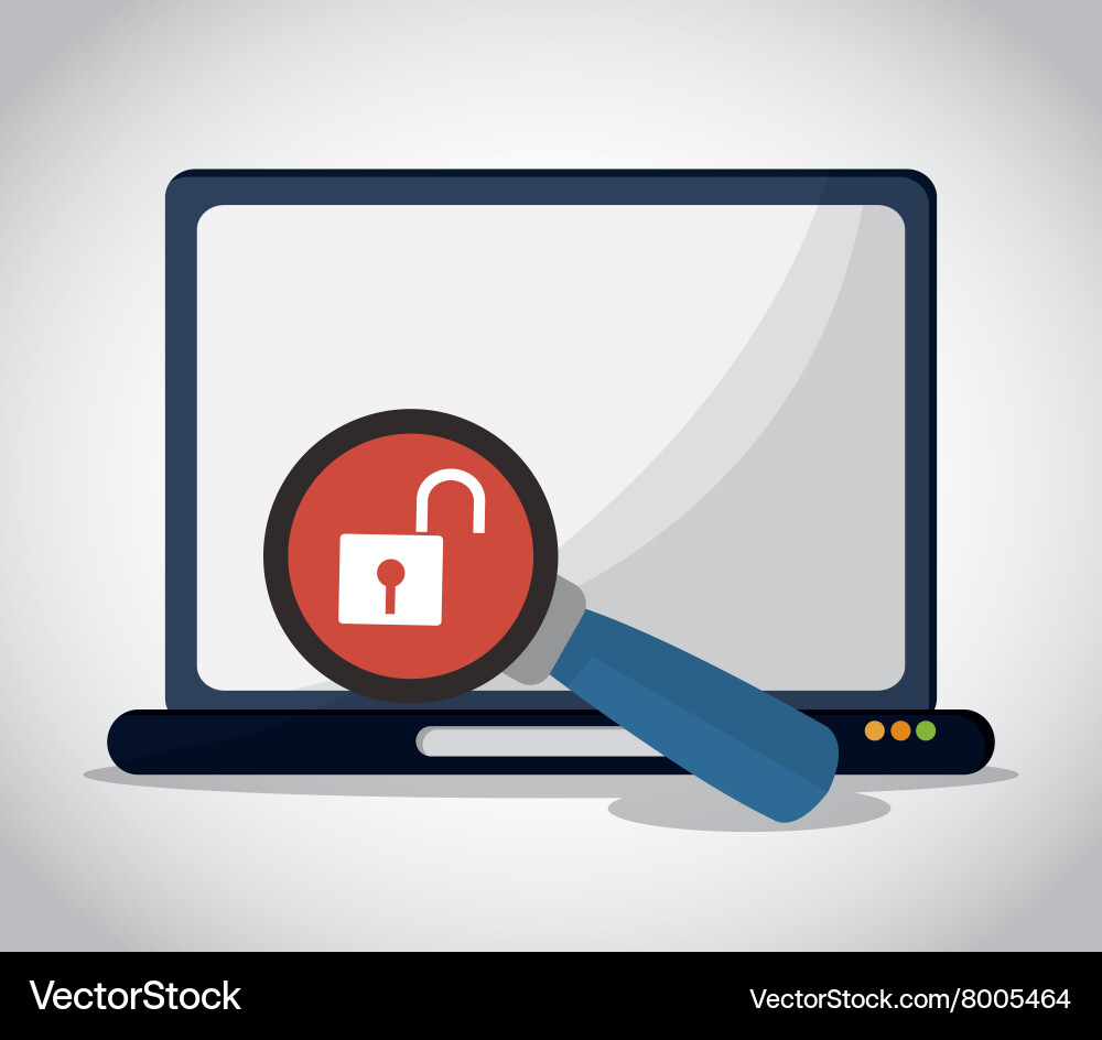 Cyber security and laptop design Royalty Free Vector Image