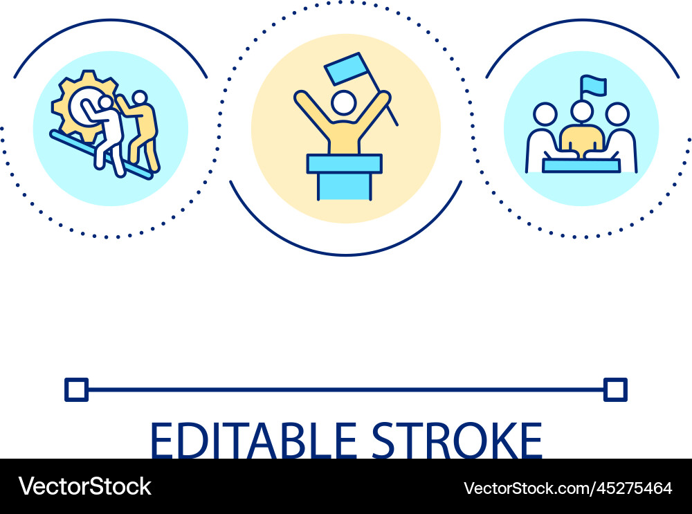 Efficient leadership loop concept icon Royalty Free Vector