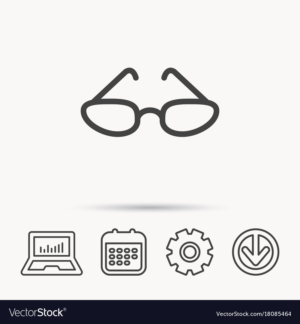 Glasses icon reading accessory sign