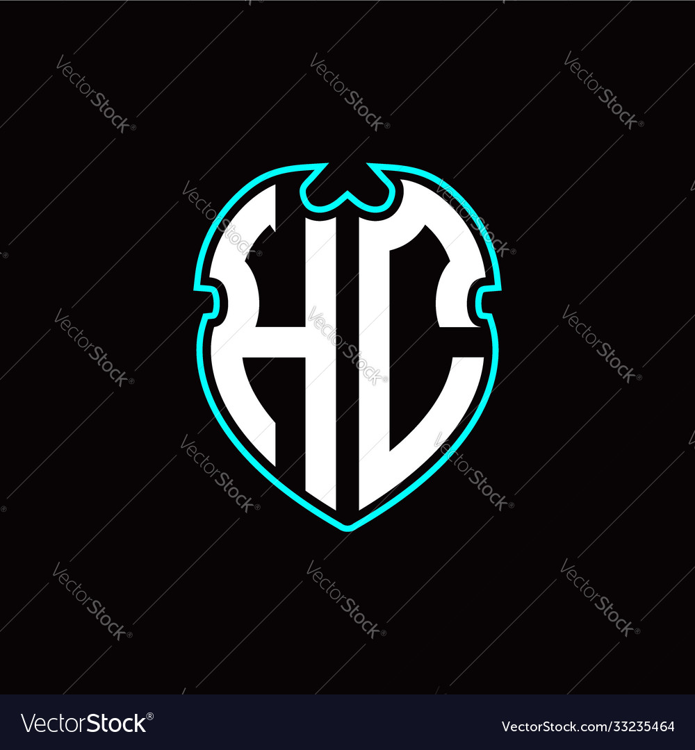 H c initial logo design with a shield shape vector image H c initial logo design with a shield shape