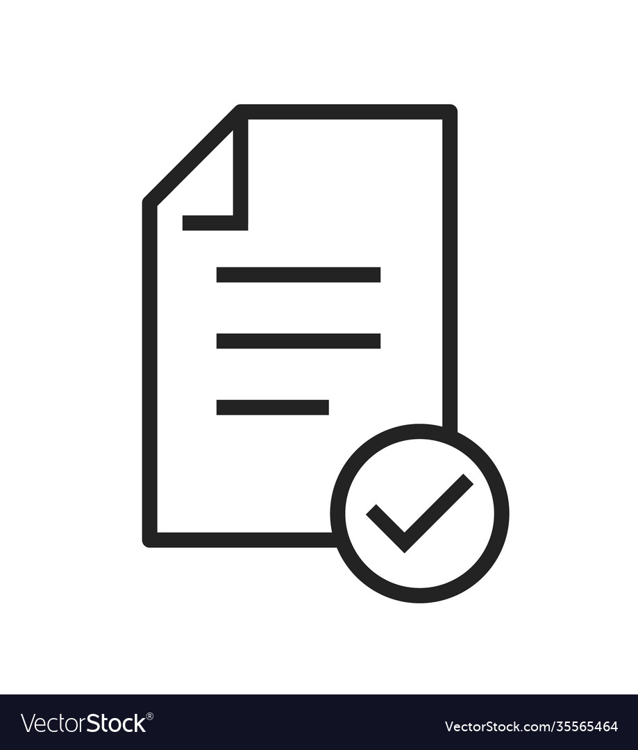 Icon approved document checklist file