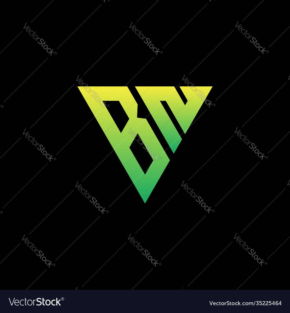 Initial triangle logo monogram with shape vector image Initial triangle logo monogram with shape