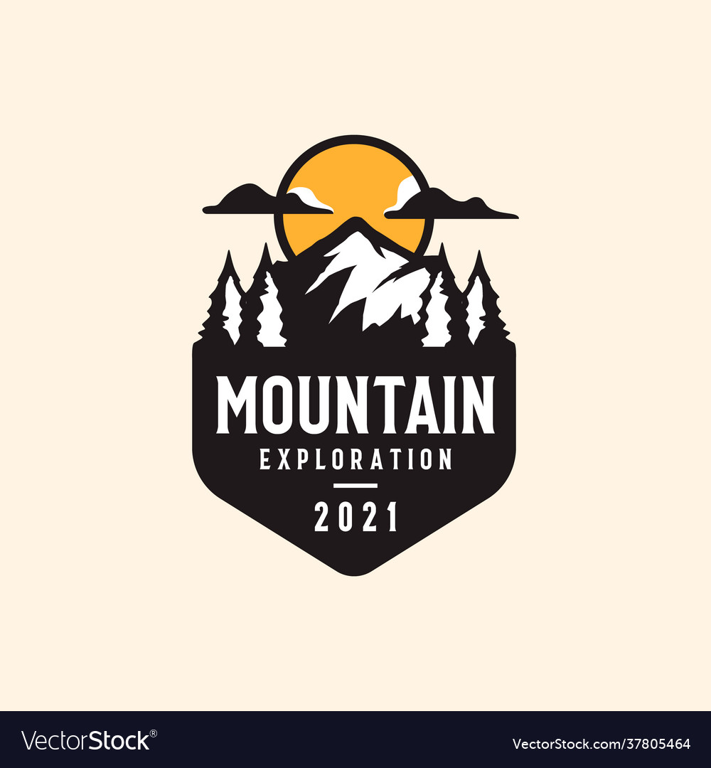 Mountain adventure and outdoor vintage logo