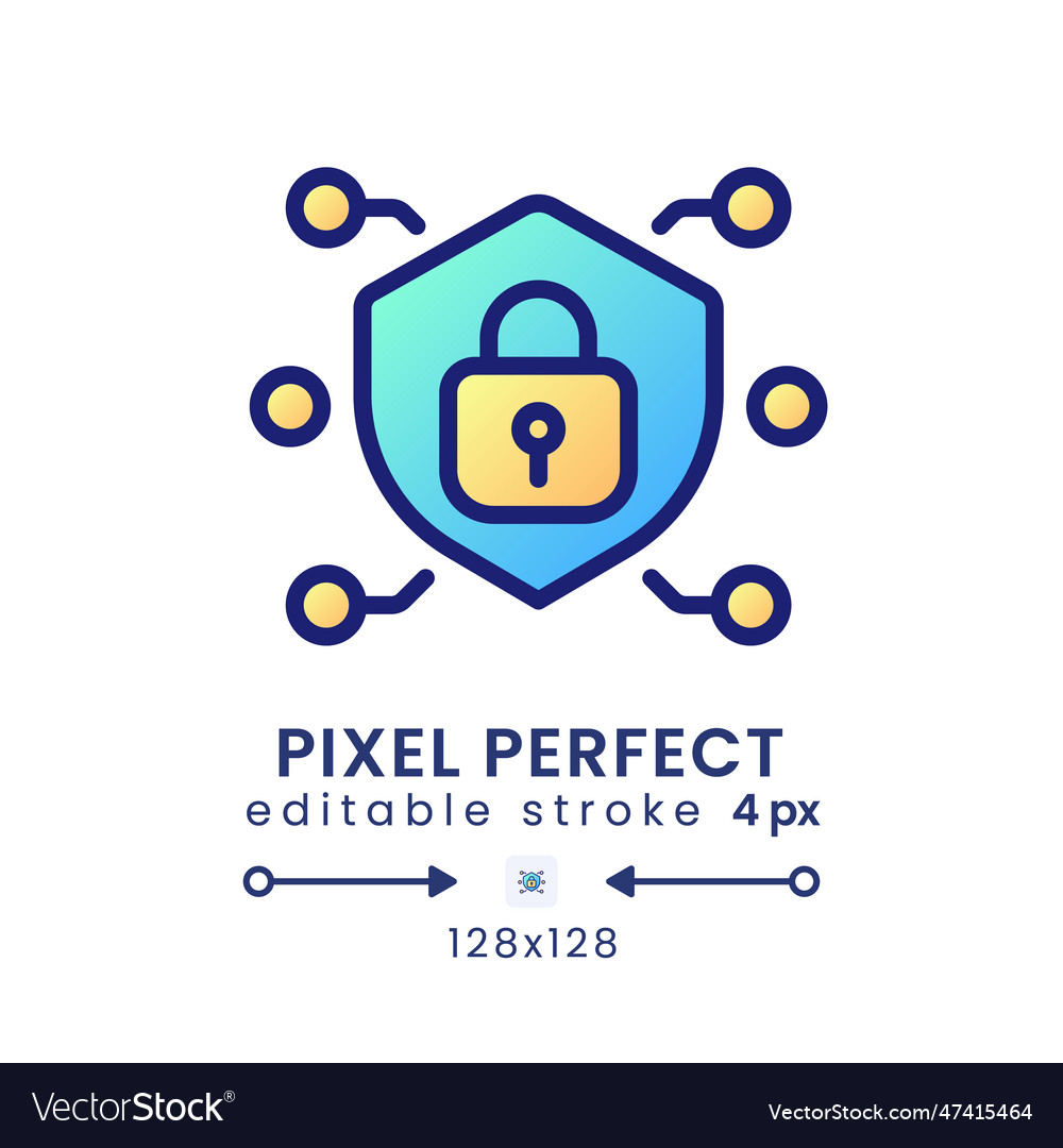 Network security gradient fill desktop icon vector image Network security gradient fill desktop icon