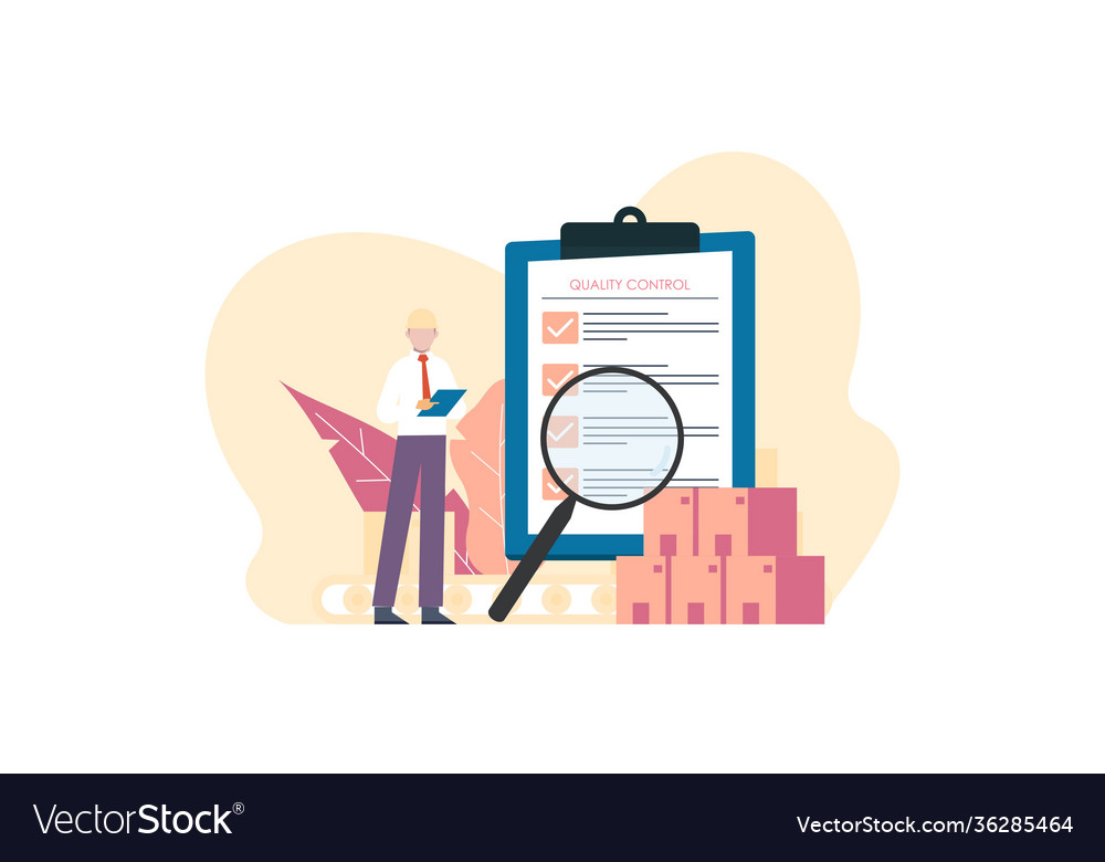 Qa Ingenieure Konzept Qualitätskontrolle vector image Qa Ingenieure Konzept Qualitätskontrolle