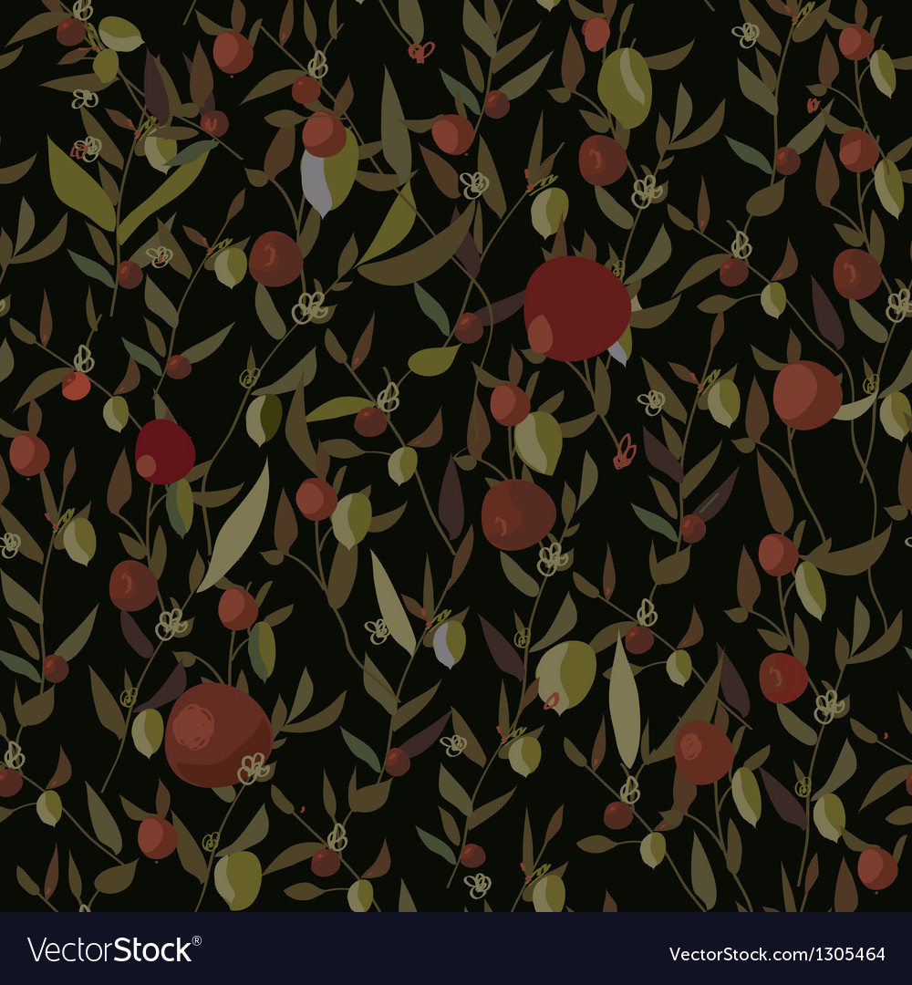 Seamless leaves and flowers pattern