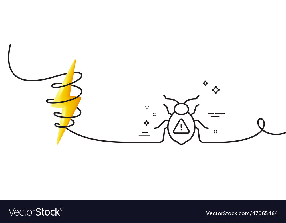 Software bug line icon cyber attack sign vector image Software bug line icon cyber attack sign