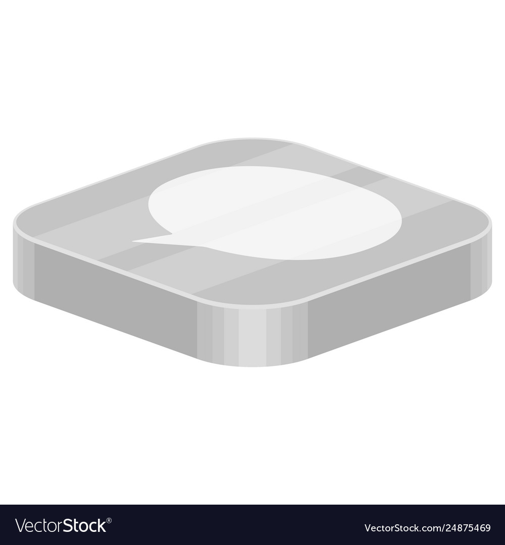 3d app button with a bubble chat icon