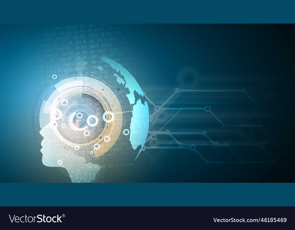 Artificial intelligence technology web background vector image Artificial intelligence technology web background