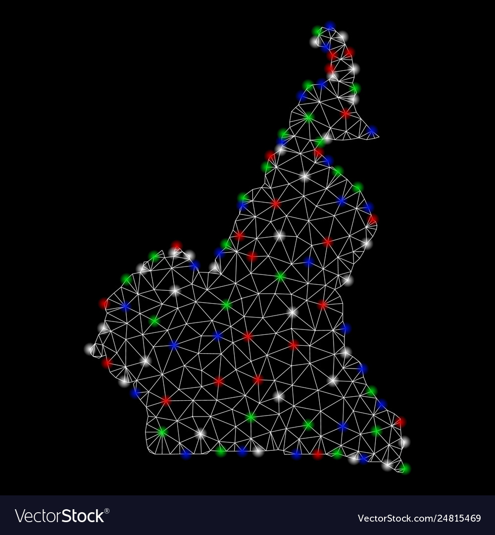 Helles Netz 2d african cameroon Karte mit Blitz