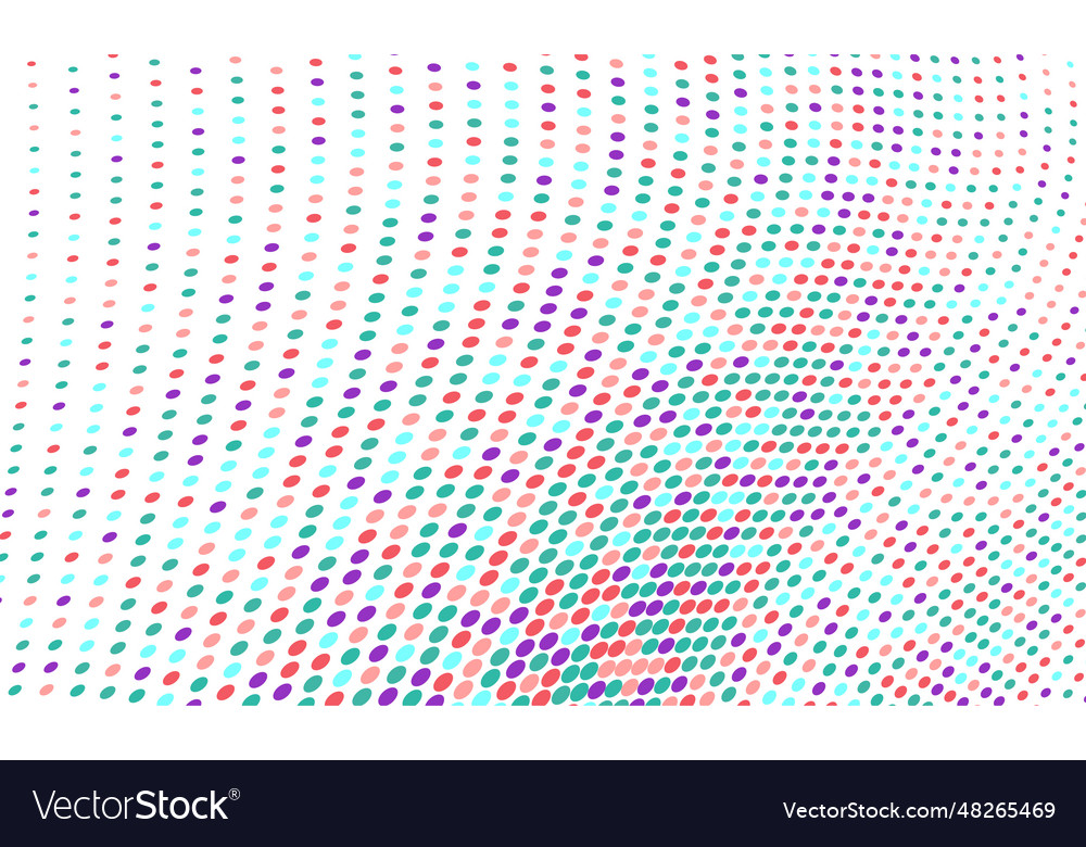 Colorful curved dots pattern vector image Colorful curved dots pattern