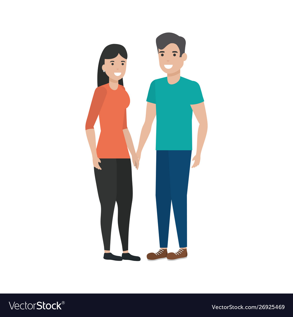 Couple Woman And Man Cartoon Design Royalty Free Vector