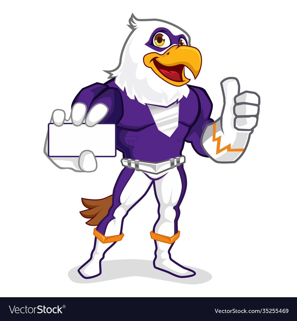 Eagle superhero mascot cartoon