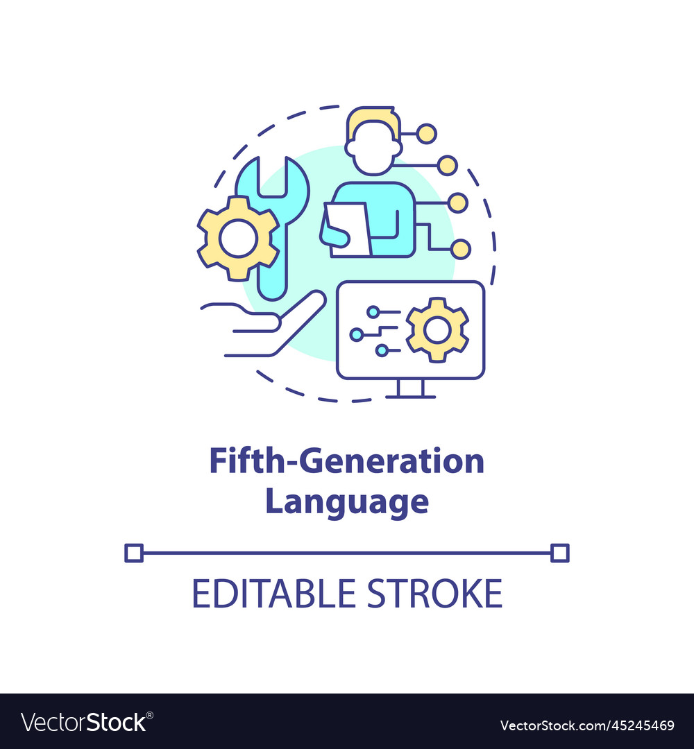 Fifth-generation programming language concept icon