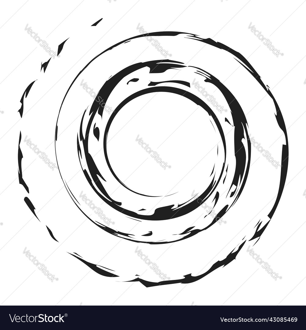 Grungy textured spiral design element vector image Grungy textured spiral design element