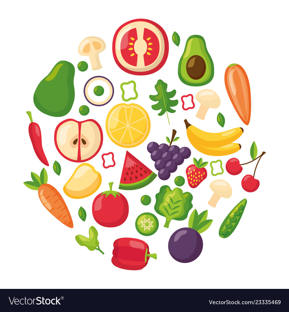 Healthy food fresh Royalty Free Vector Image - VectorStock