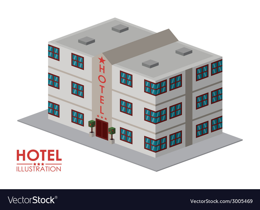 Hotel design over white background