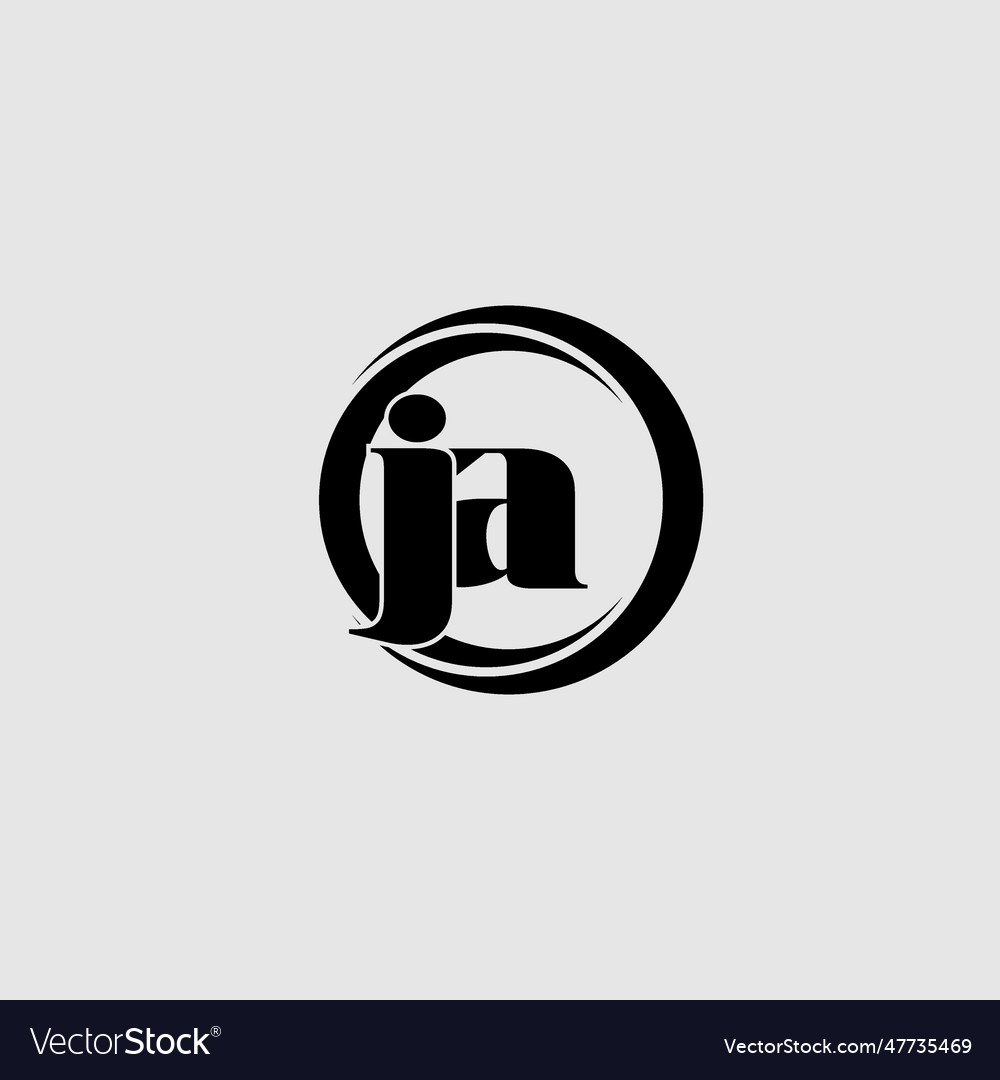 Letters ja simple circle linked line logo