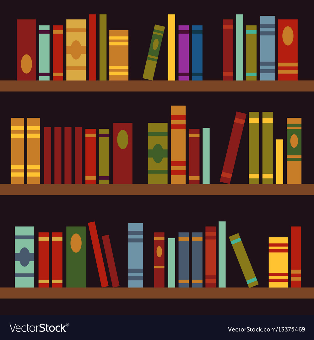 Download Library book shelves book box Royalty Free Vector Image