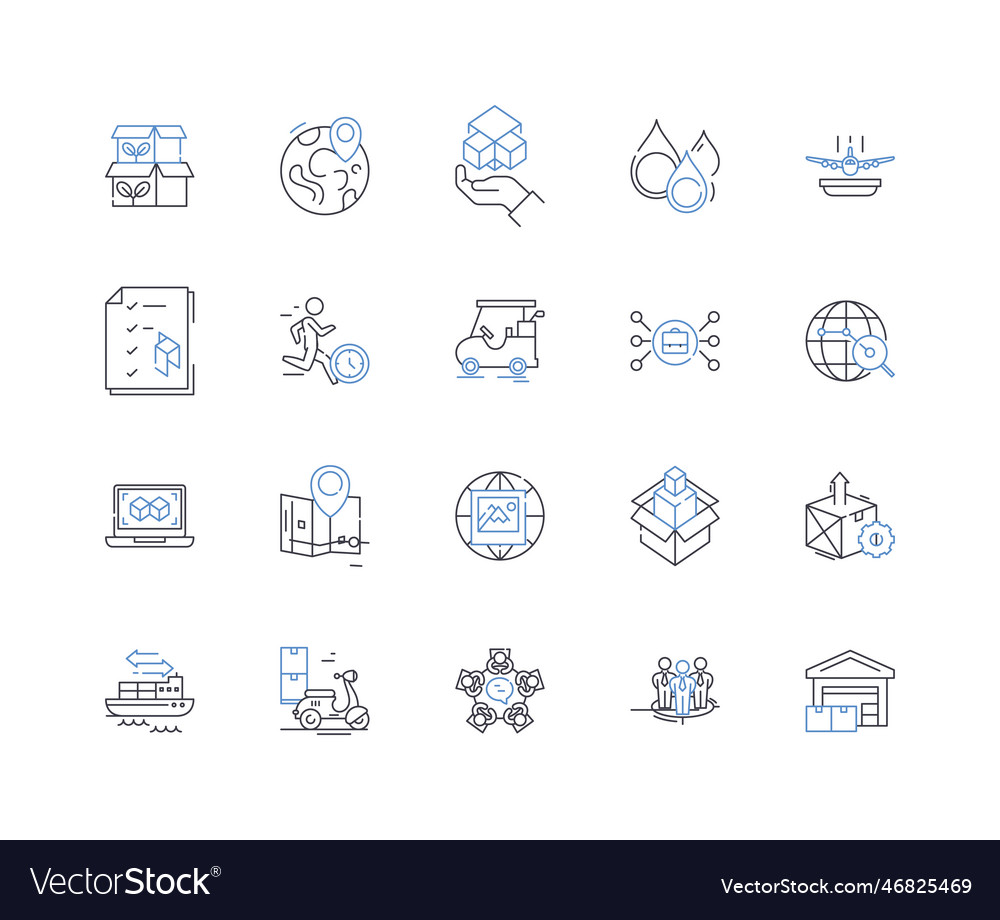 Movement optimization line icons collection vector image Movement optimization line icons collection