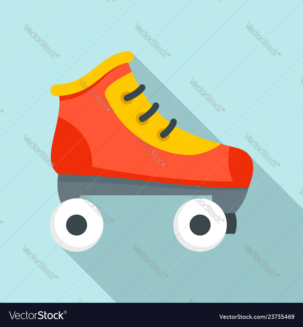 Roller skates icon flat style Royalty Free Vector Image