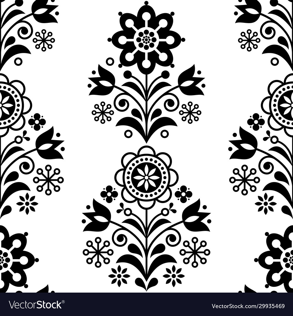 Scandinavian seamless folk art pattern Royalty Free Vector