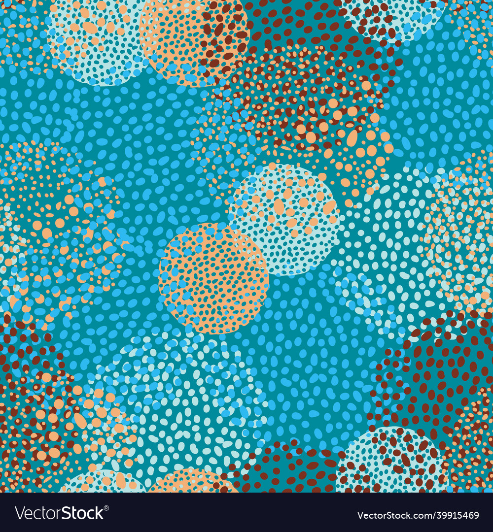 Seamless pattern with spots and round shapes
