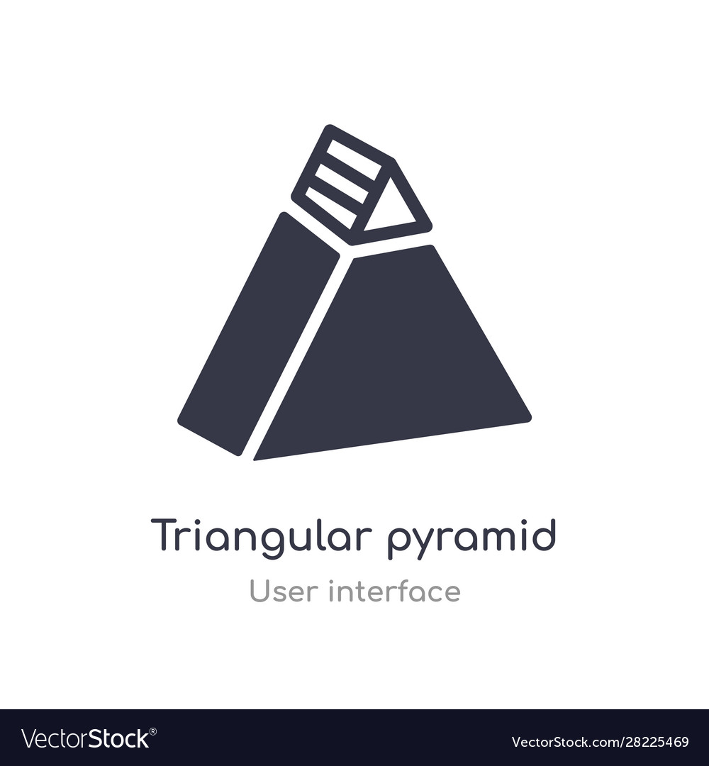 Triangular pyramid outline icon isolated line