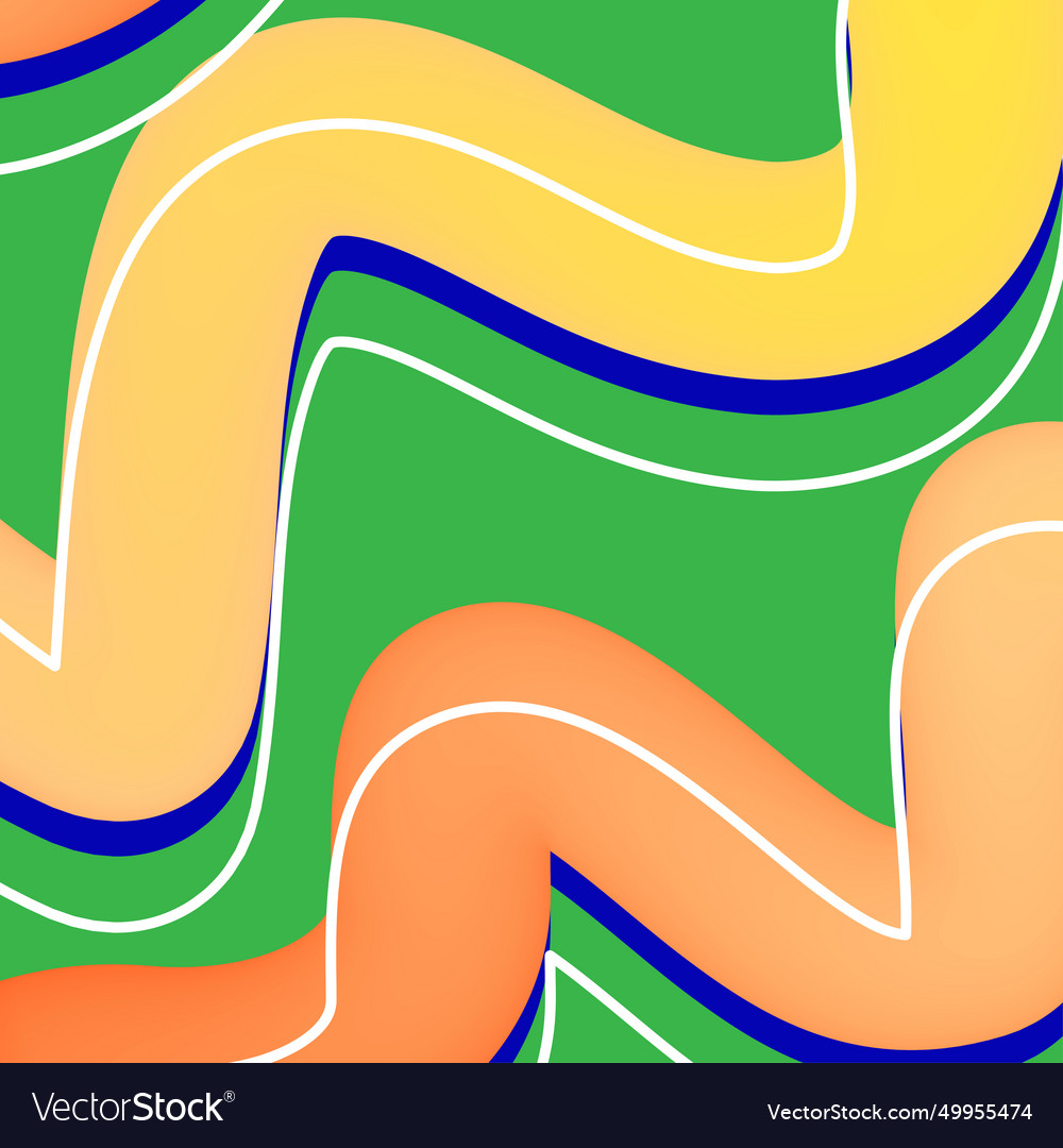 Abstrakte bunte Wellenlinien auf grünem Hintergrund vector image Abstrakte bunte Wellenlinien auf grünem Hintergrund