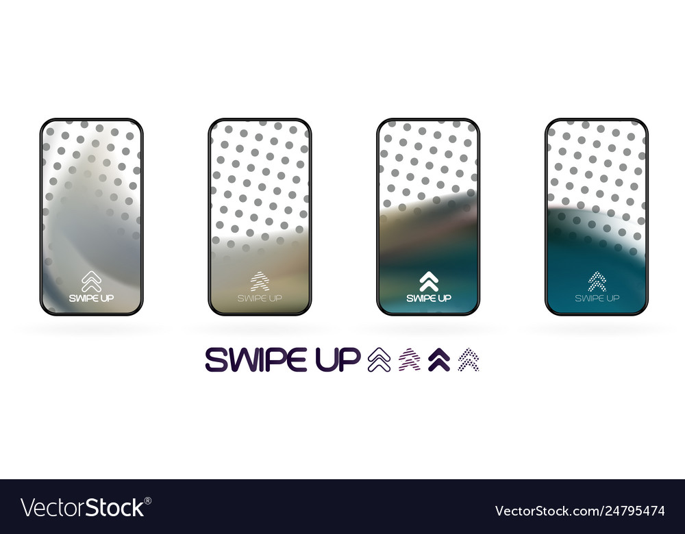 Abstract gradient swipe up icon background vector image Abstract gradient swipe up icon background