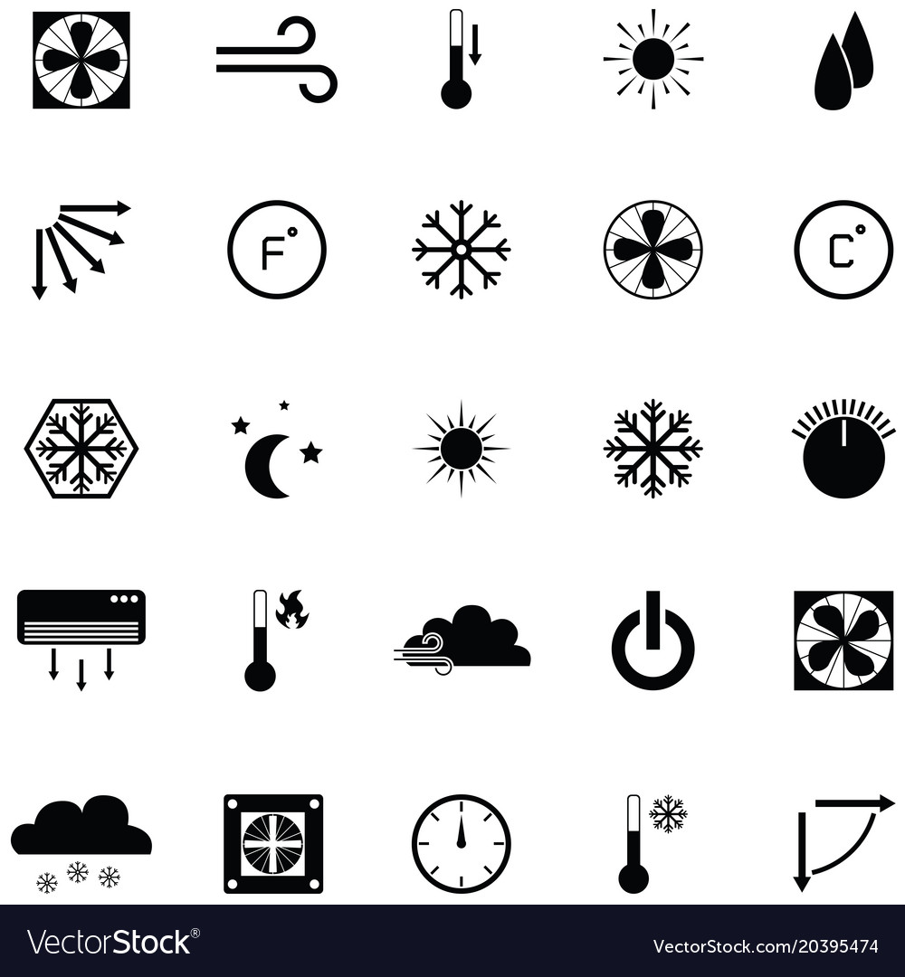 Air Condition Icon Set Royalty Free Vector Image