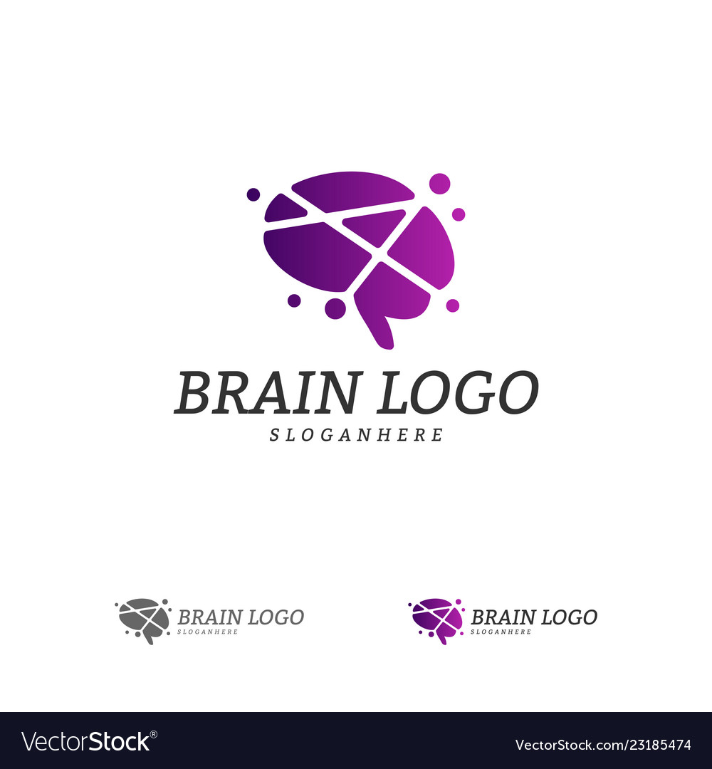 Brain logo template concepts Royalty Free Vector Image