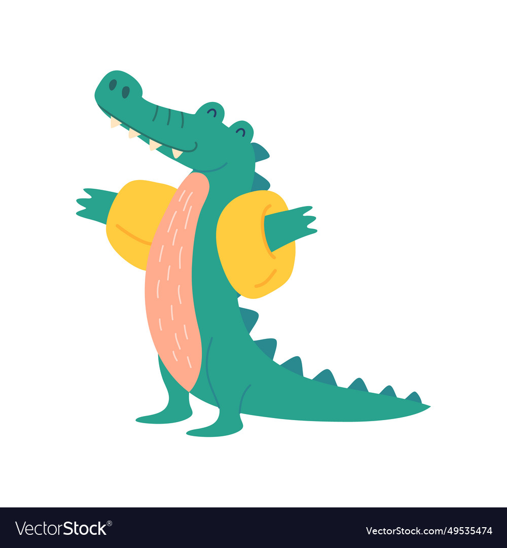 Cartoon color character mascot cute crocodile