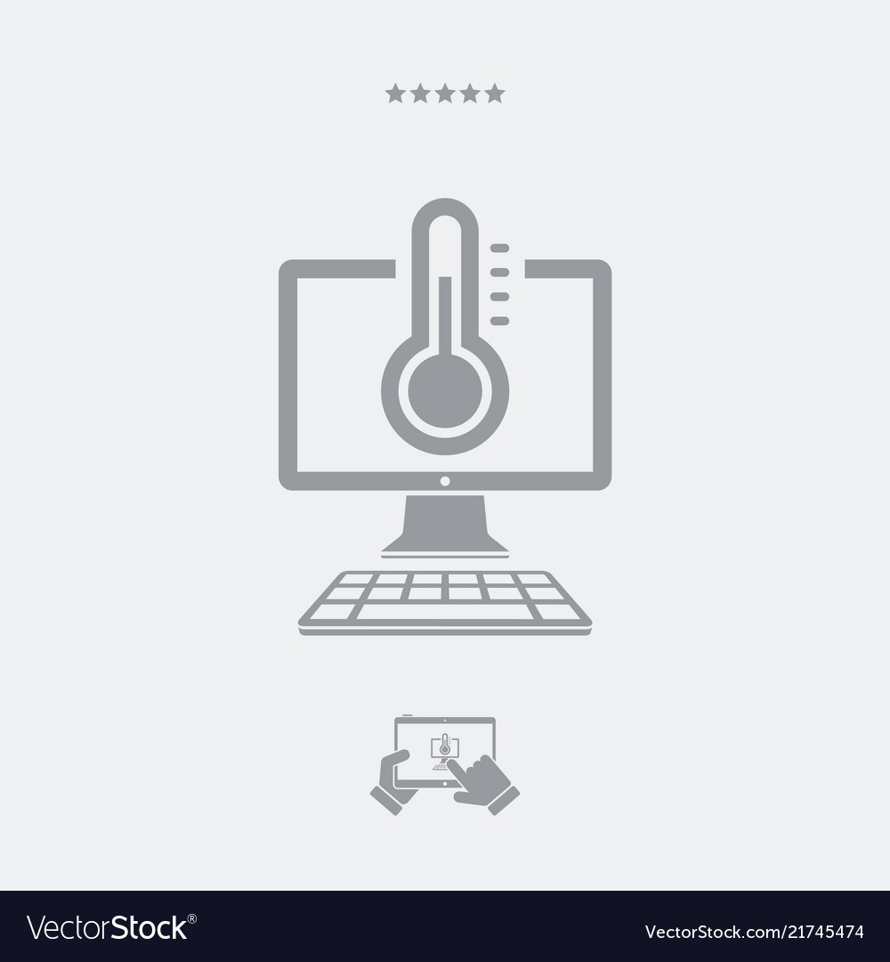 Computer temperature - web icon vector image Computer temperature - web icon