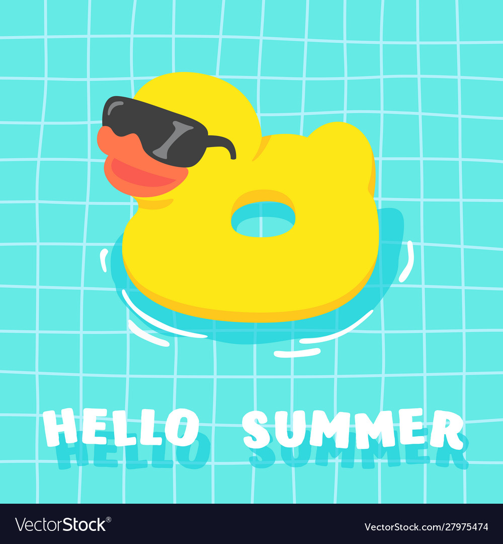 Cute summer fancy float in pool duck