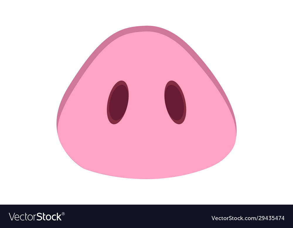 Flat cartoon nose pig piglet isolated on white Vector Image