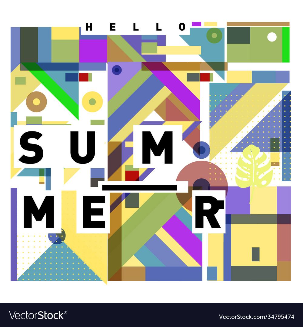 Geometric memphis summer collection poster design
