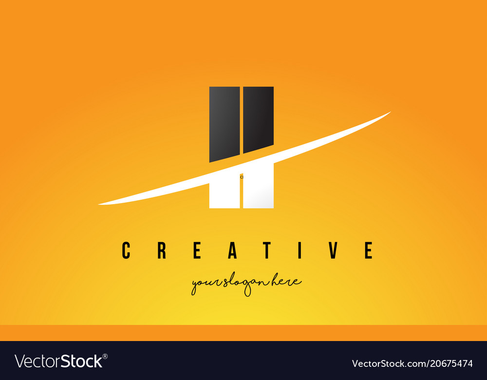 Ii i letter modern logo design with yellow