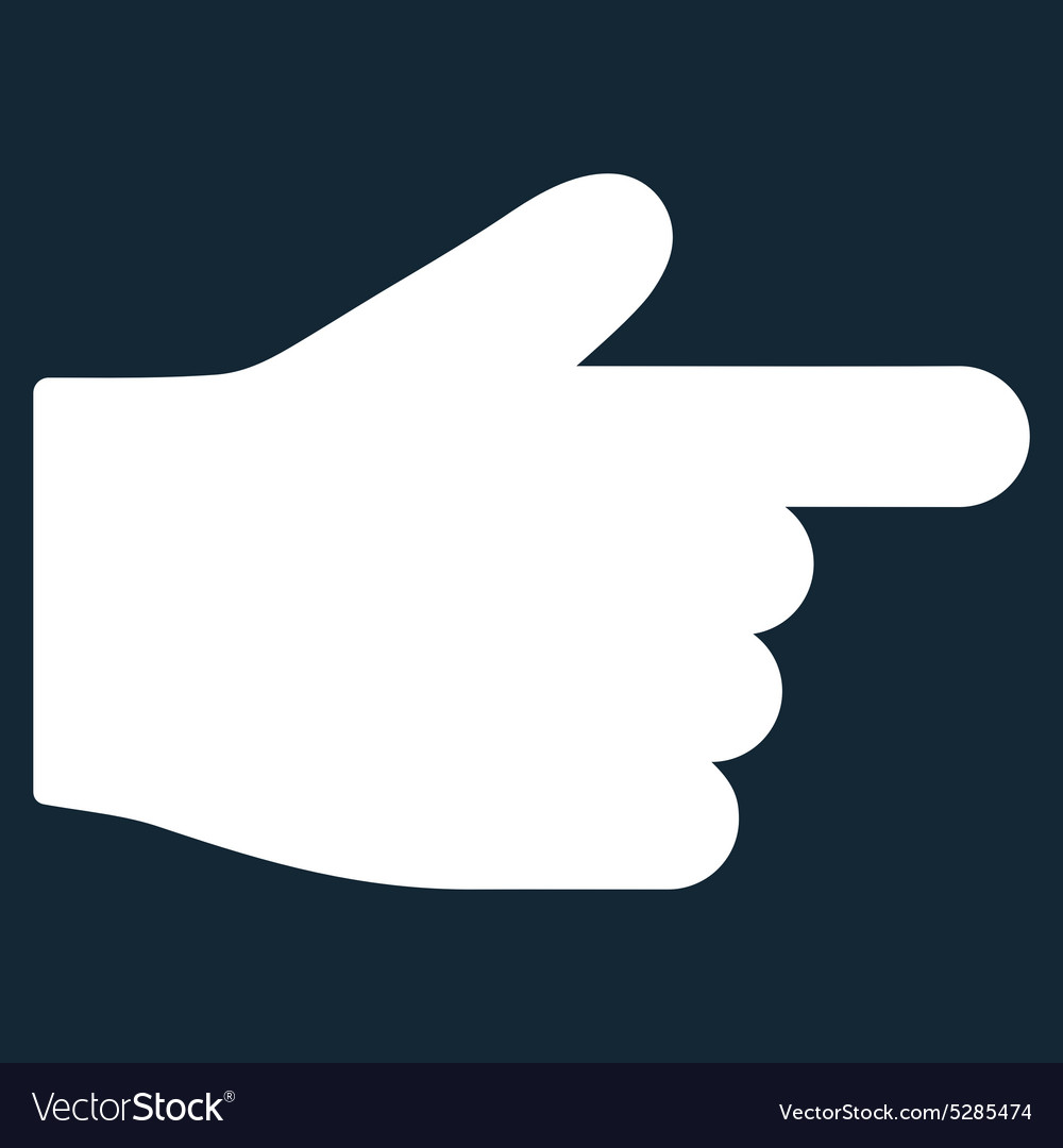 Index finger flat white color icon Royalty Free Vector Image