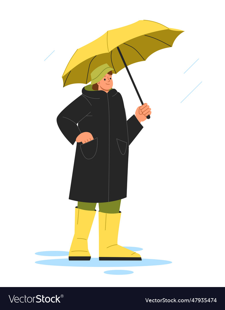 Man with umbrella concept Royalty Free Vector Image