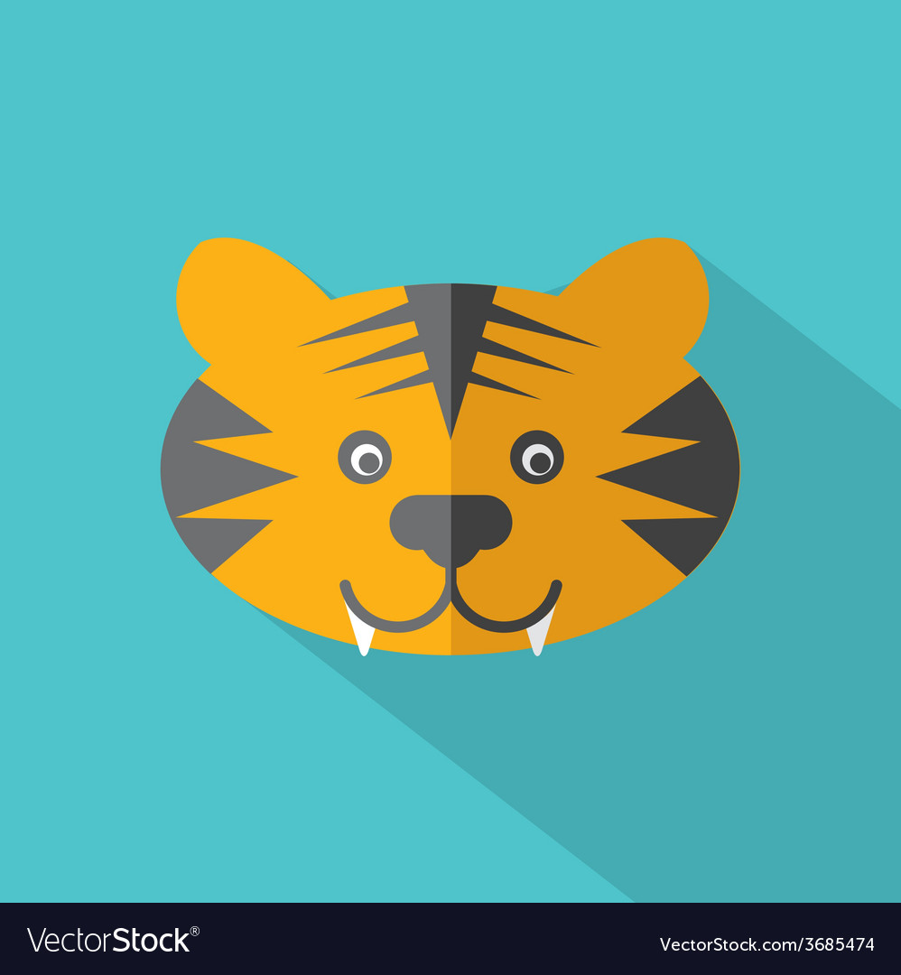 Modern flat design tiger icon