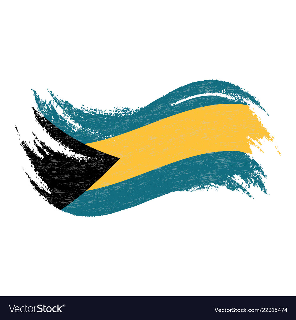 National flag of bahamas designed using brush