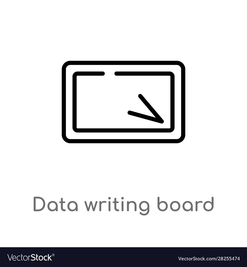 Outline data writing board interface icon