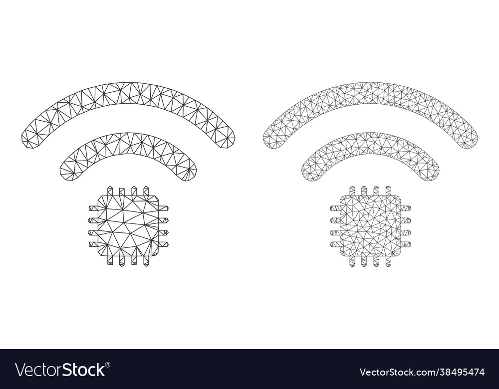 Radio sensor icons - triangle mesh vector image Radio sensor icons - triangle mesh