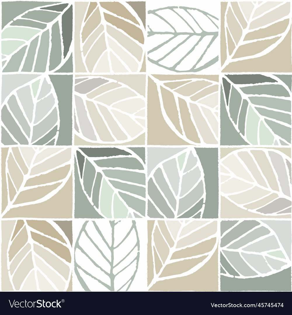 Seamless pattern with elm tree branches and leaves vector image Seamless pattern with elm tree branches and leaves