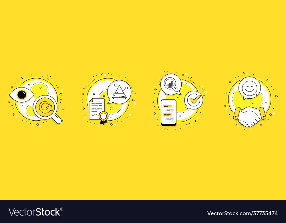 Seo analysis reload and pyramid chart icons set vector image Seo analysis reload and pyramid chart icons set